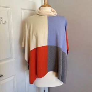 THML Color Block Turtle Neck Poncho Sweater | Size XS/S